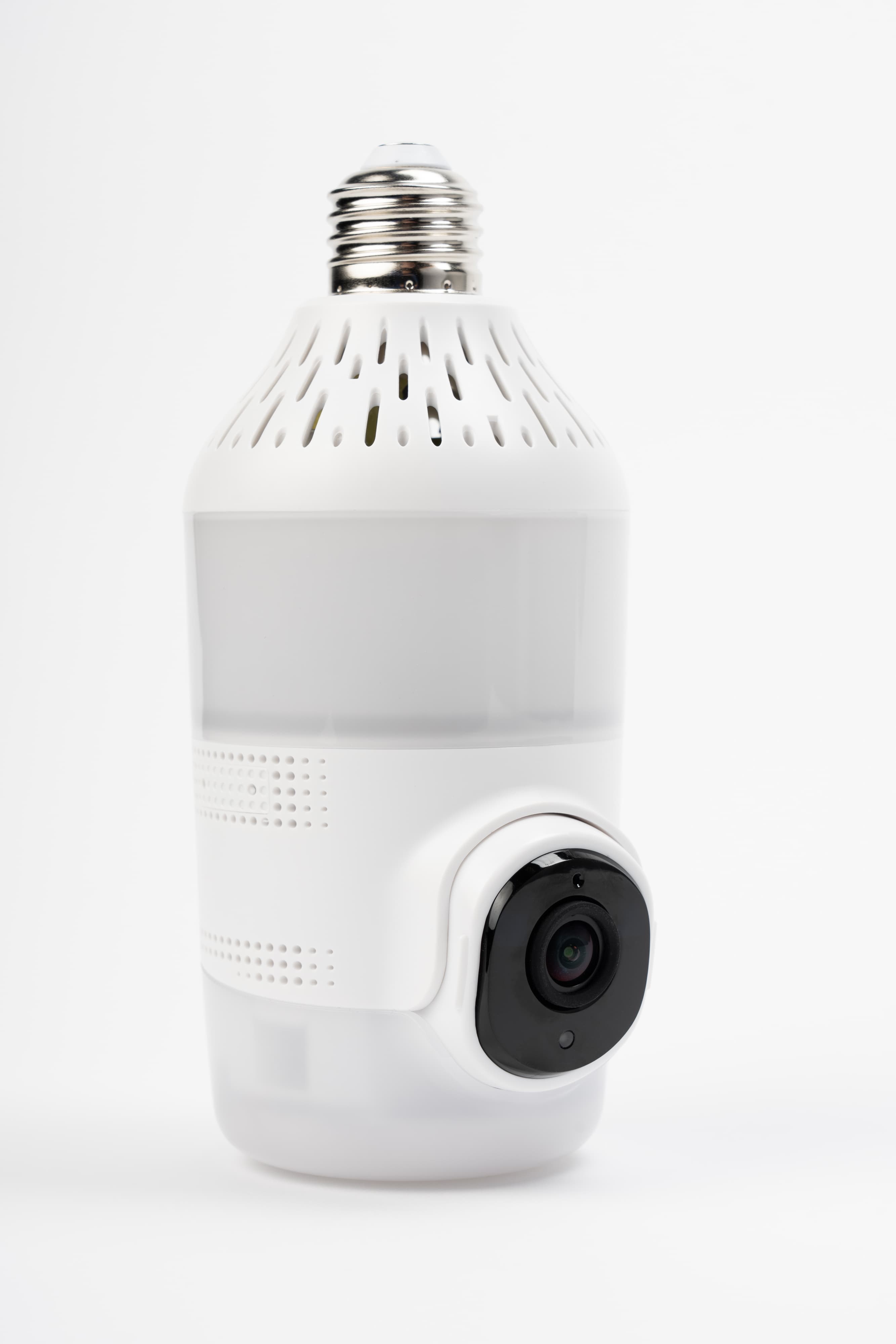 LightCam lightbulb security camera, right angle