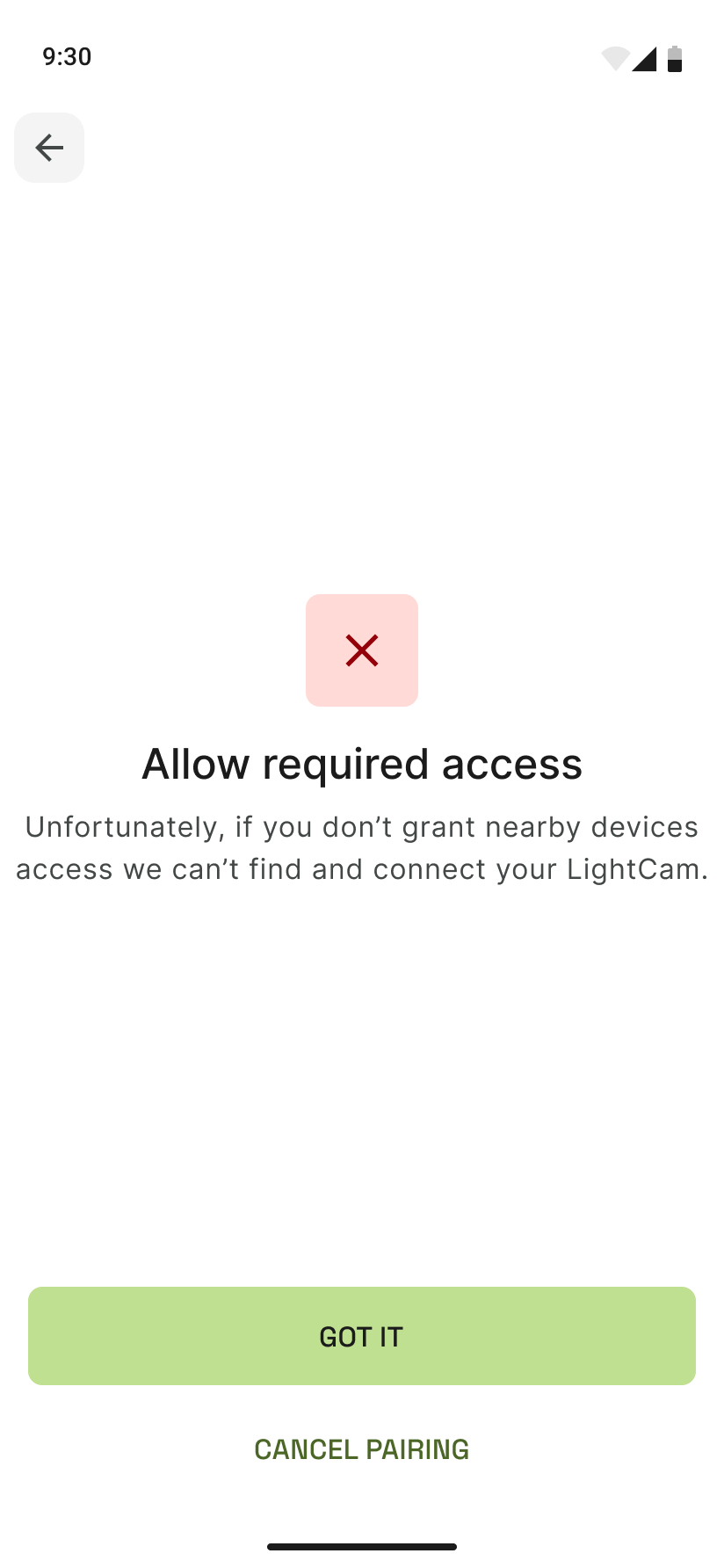 Permissions denied